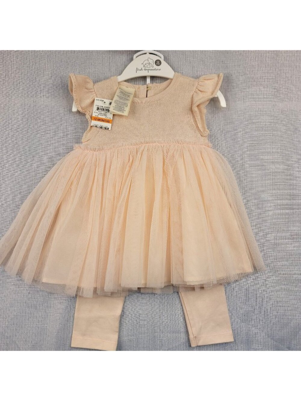 Baby Girl Tulle Dress Leggings Set 12M Pink Soft New Baby Photo Outfit